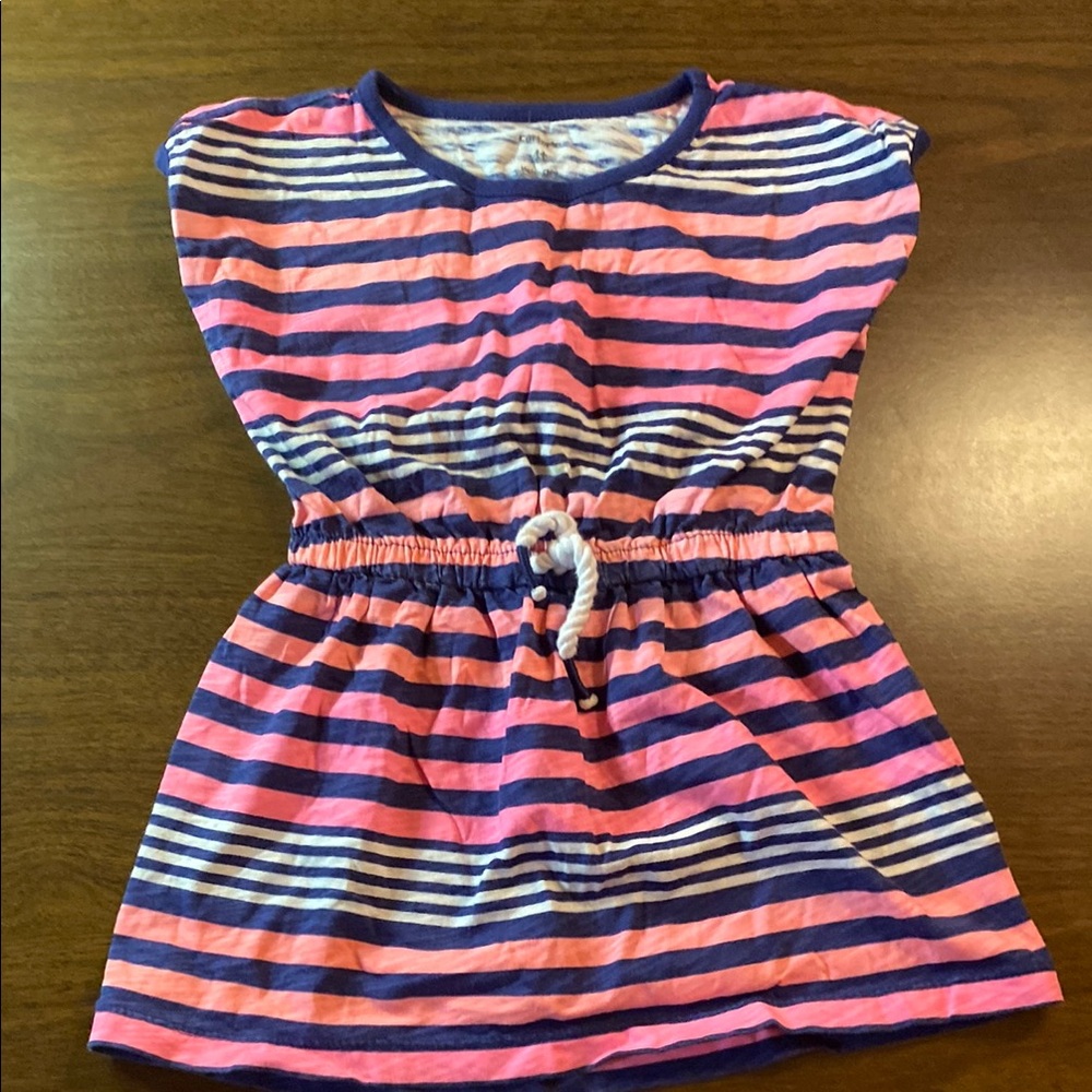 Striped Pink and Blue Dress 4T